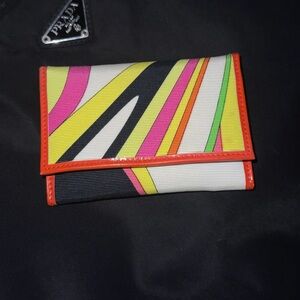 Vintage Y2K Emilio Pucci Psychedelic Print Multicolor Folding Wallet with box